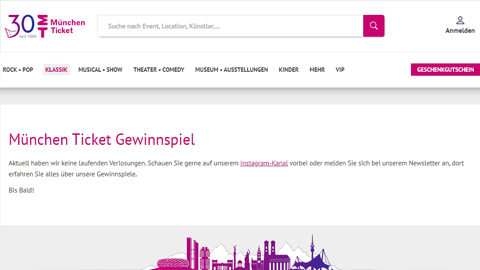 Konzertticket Gewinnspiel muenchenticket