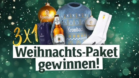 Krombacher Weihnachtspaket Gewinnspiel